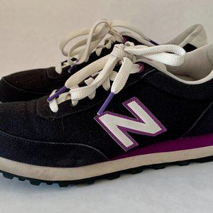 New Balance 501 Canvas Black with Purple trim